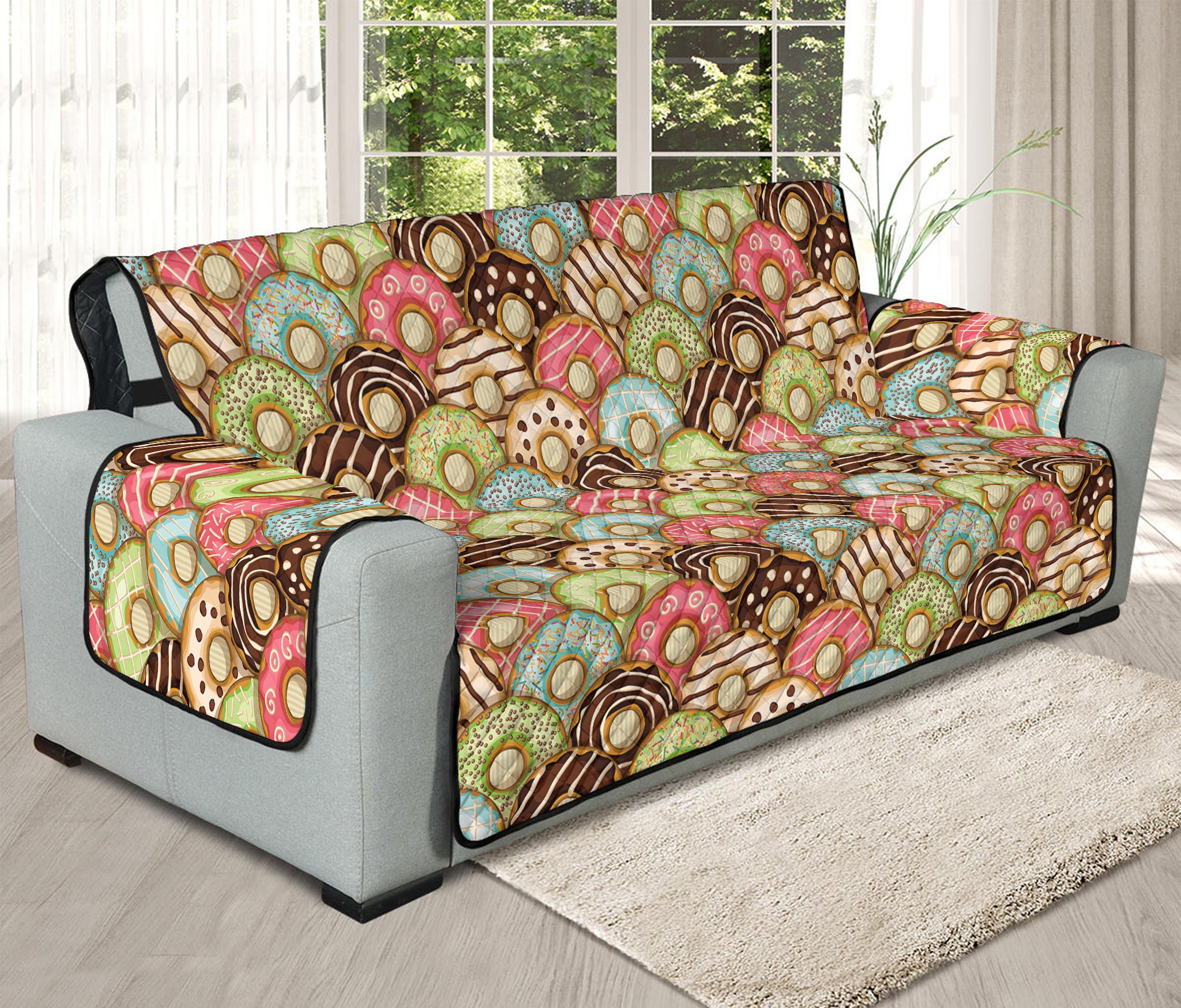 Donuts Pattern Print Oversized Sofa Protector