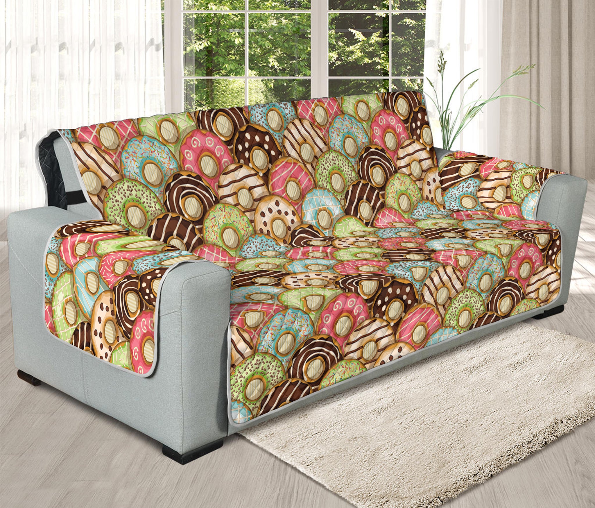 Donuts Pattern Print Oversized Sofa Protector