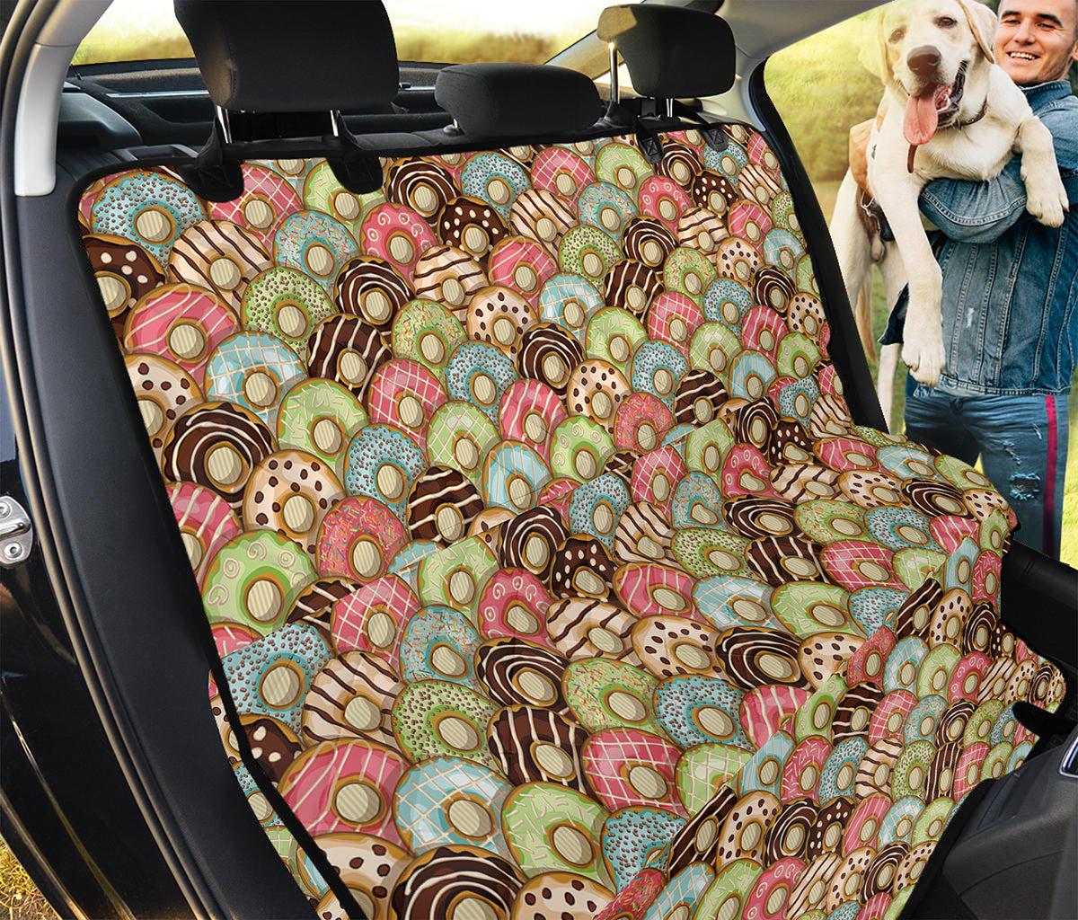 Donuts Pattern Print Pet Car Back Seat Cover