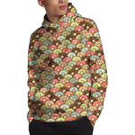 Donuts Pattern Print Pullover Hoodie