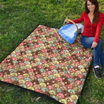 Donuts Pattern Print Quilt