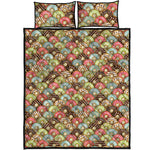 Donuts Pattern Print Quilt Bed Set