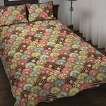 Donuts Pattern Print Quilt Bed Set