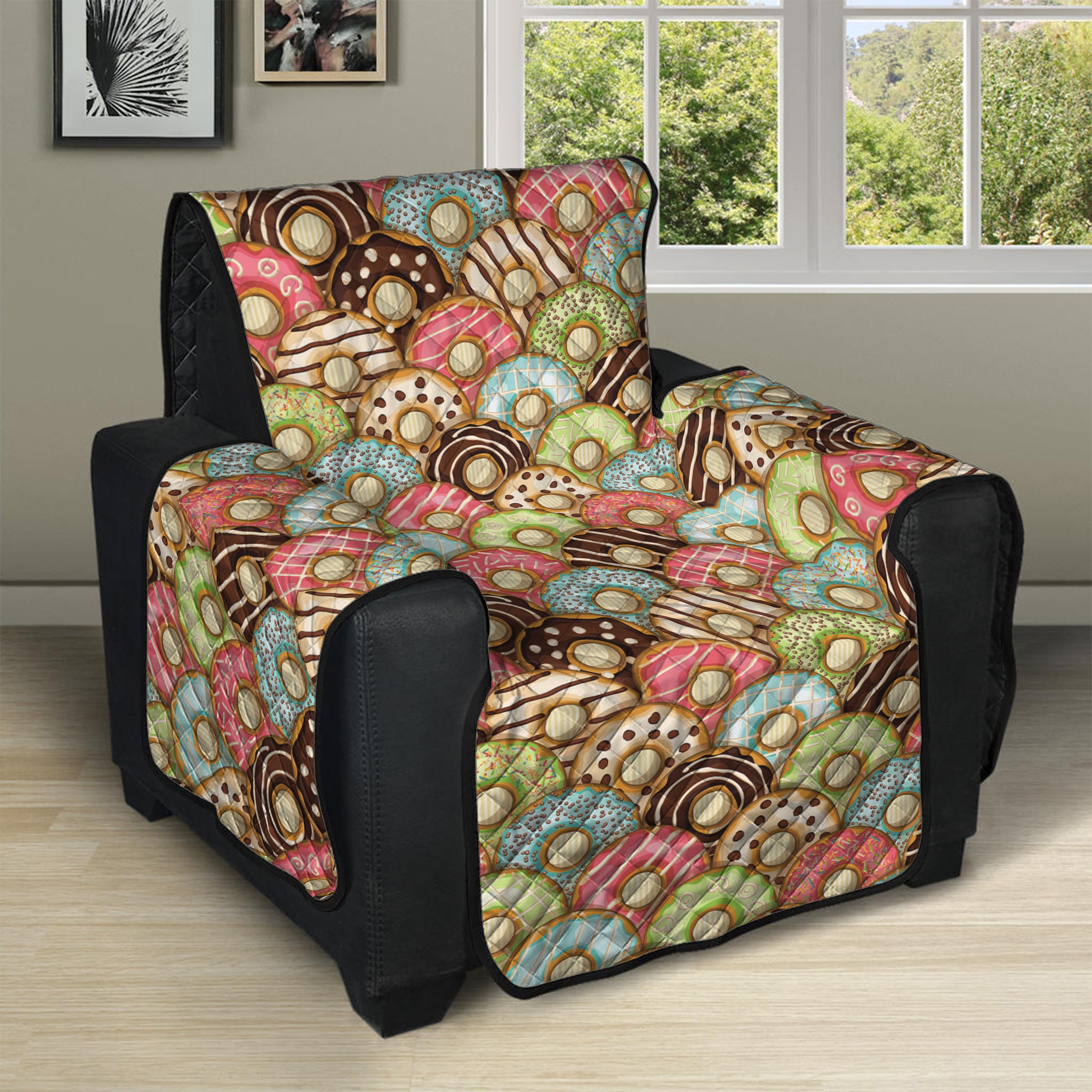 Donuts Pattern Print Recliner Protector