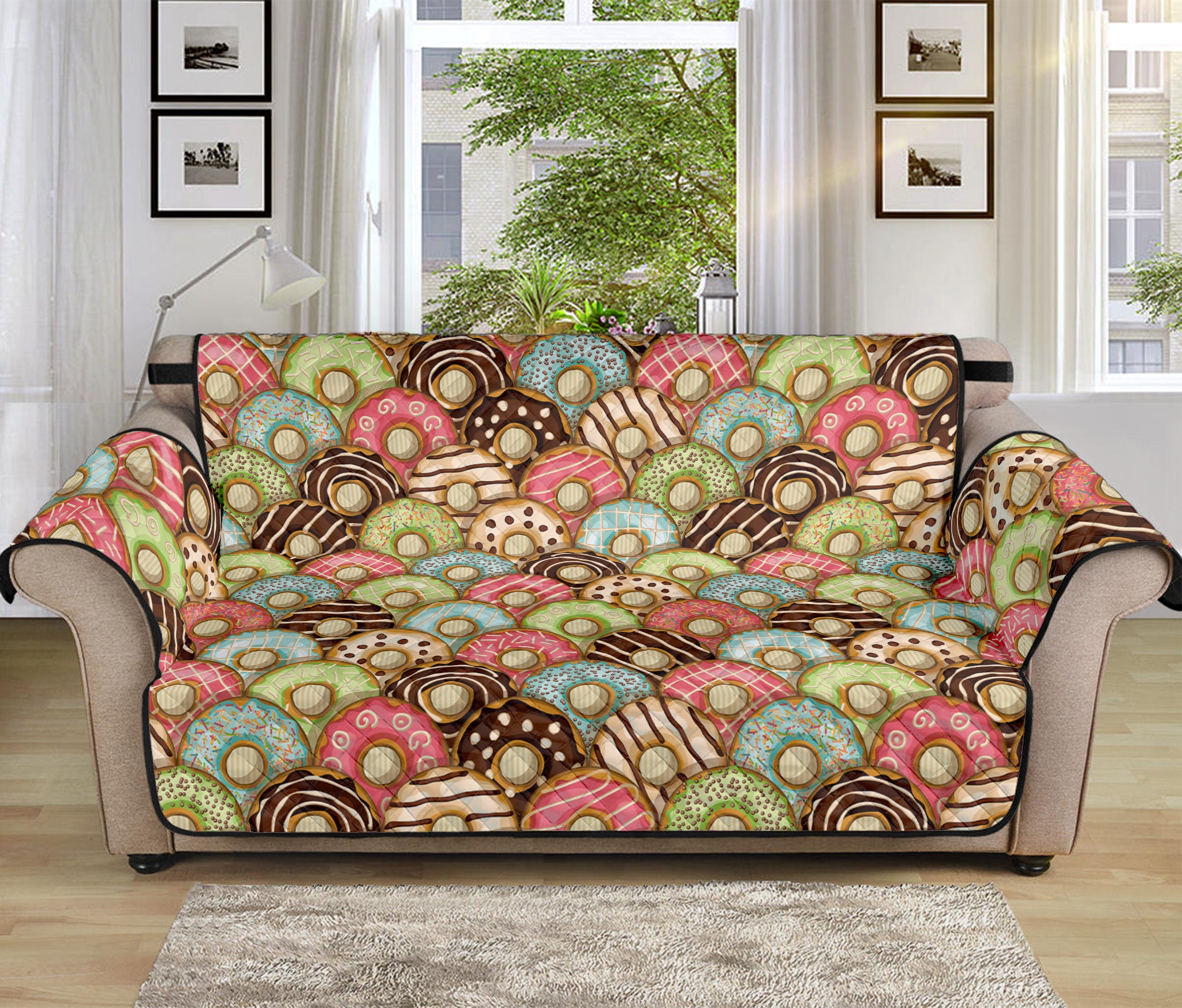 Donuts Pattern Print Sofa Protector