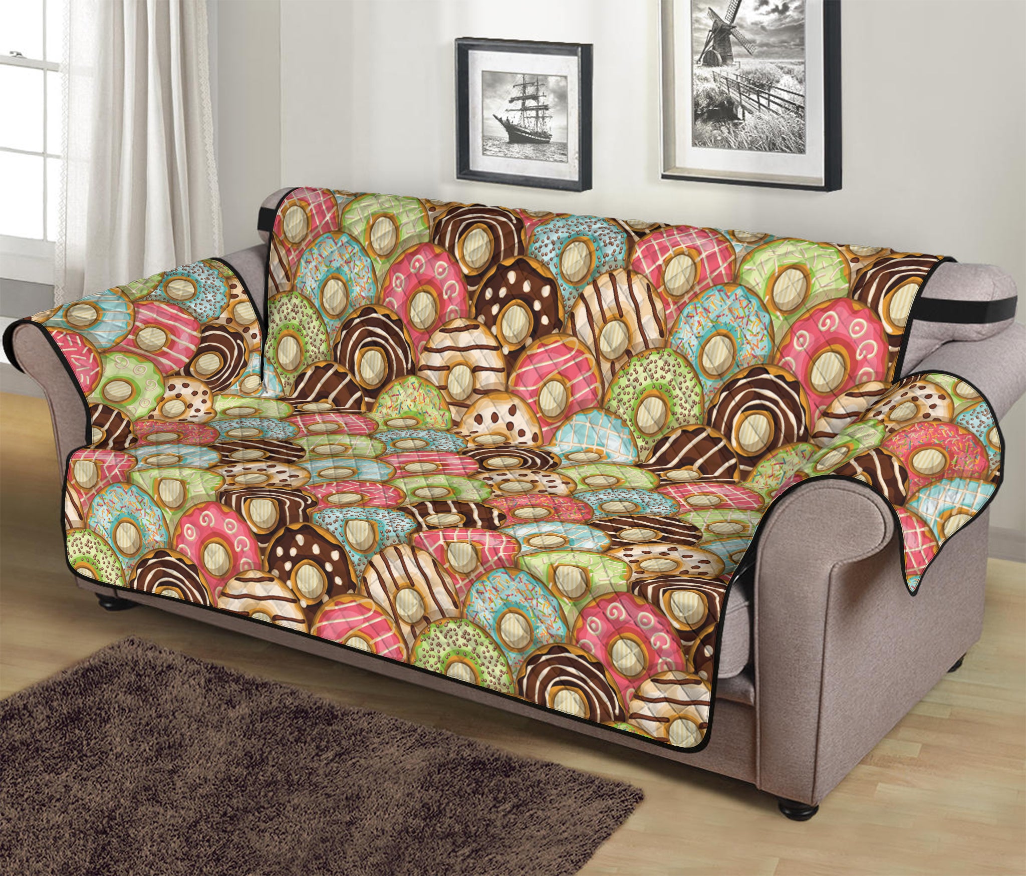 Donuts Pattern Print Sofa Protector