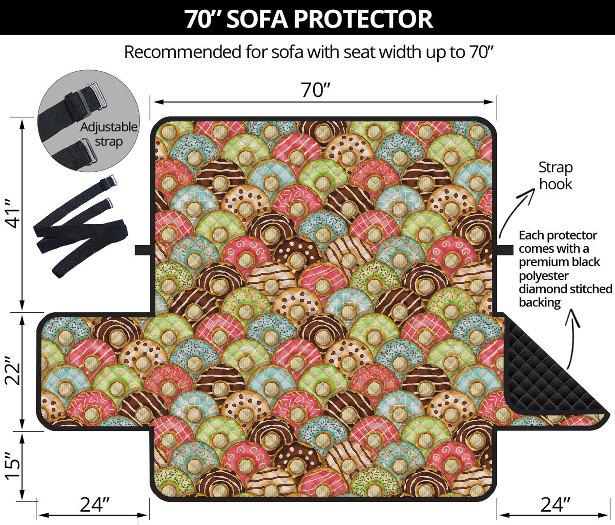 Donuts Pattern Print Sofa Protector