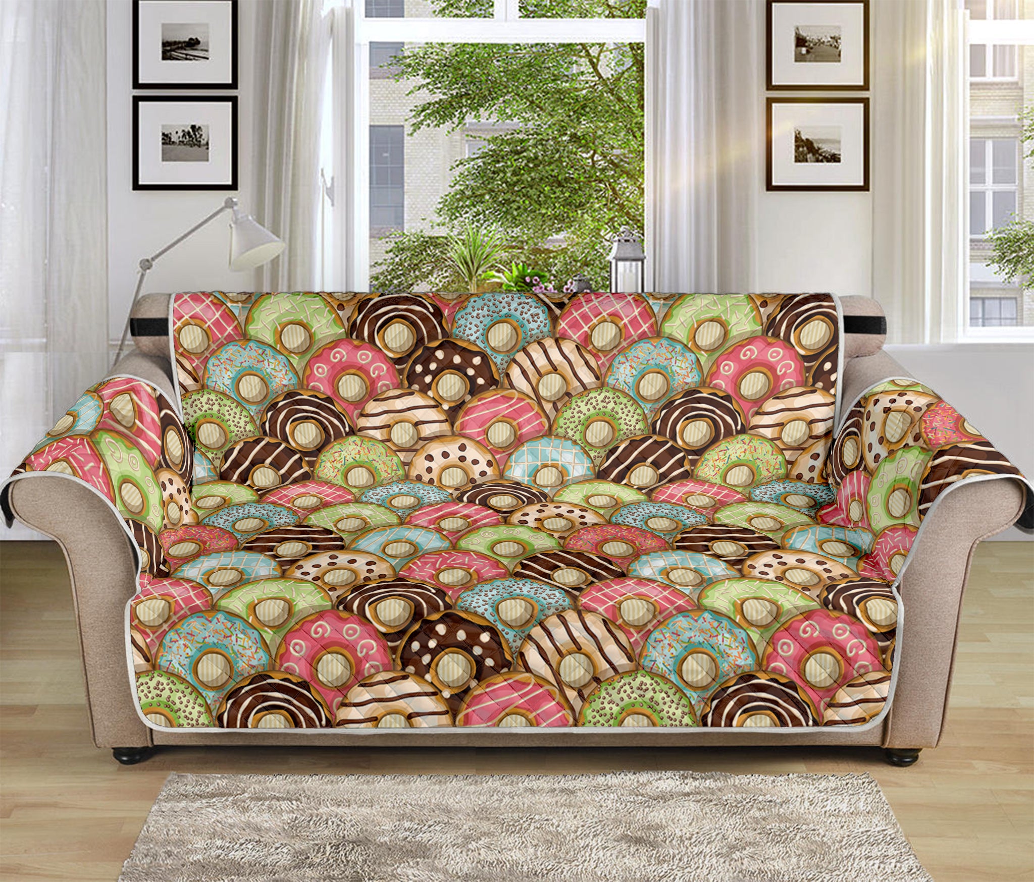 Donuts Pattern Print Sofa Protector