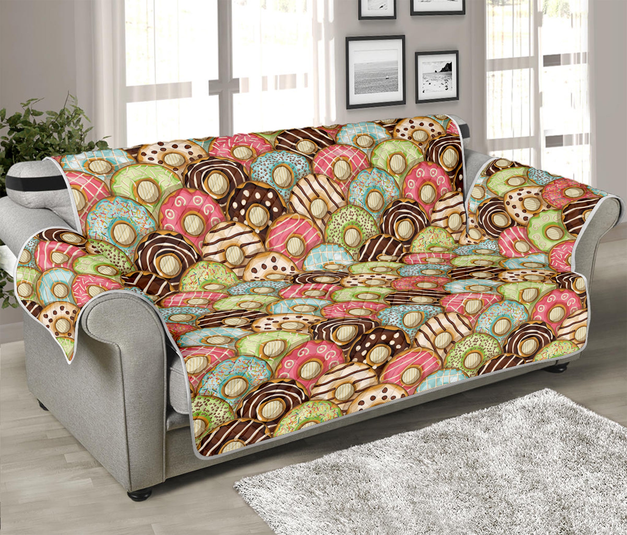 Donuts Pattern Print Sofa Protector