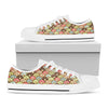Donuts Pattern Print White Low Top Shoes