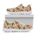 Donuts Pattern Print White Running Shoes