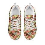 Donuts Pattern Print White Sneakers