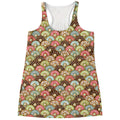 Donuts Pattern Print Women's Racerback Tank Top
