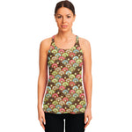 Donuts Pattern Print Women's Racerback Tank Top