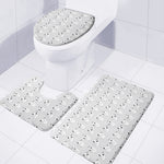 Doodle Bull Terrier Pattern Print 3 Piece Bath Mat Set
