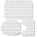 Doodle Bull Terrier Pattern Print 3 Piece Bath Mat Set