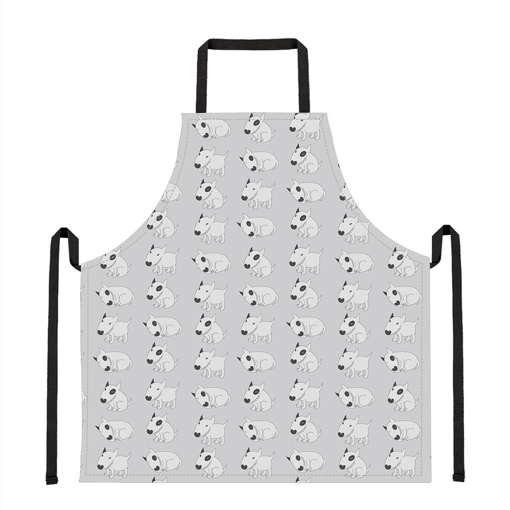 Doodle Bull Terrier Pattern Print Apron