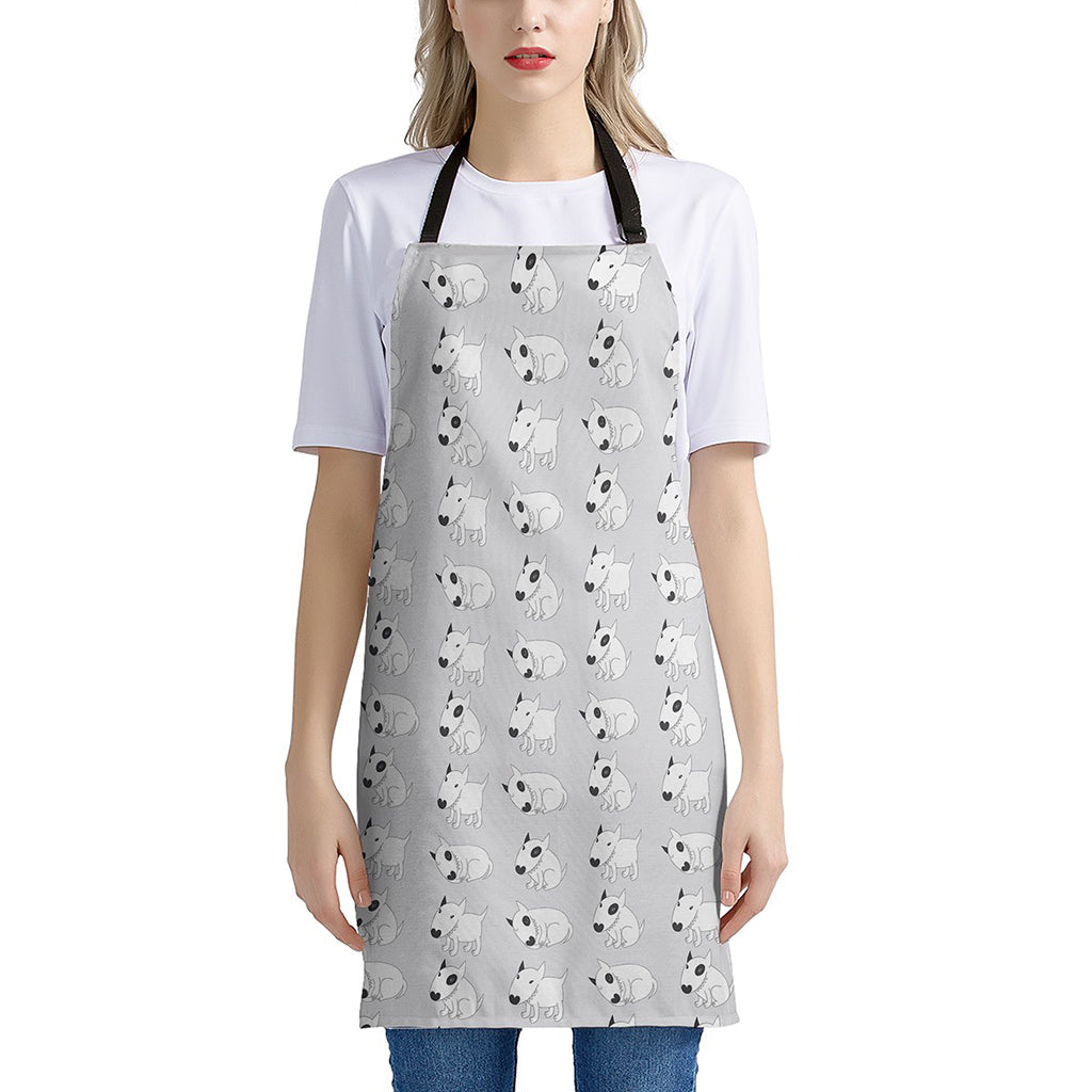 Doodle Bull Terrier Pattern Print Apron