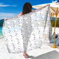 Doodle Bull Terrier Pattern Print Beach Sarong Wrap