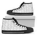 Doodle Bull Terrier Pattern Print Black High Top Sneakers