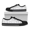 Doodle Bull Terrier Pattern Print Black Low Top Sneakers