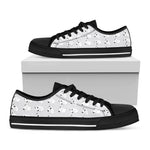 Doodle Bull Terrier Pattern Print Black Low Top Shoes