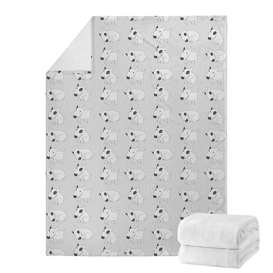Doodle Bull Terrier Pattern Print Blanket