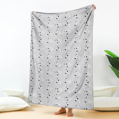 Doodle Bull Terrier Pattern Print Blanket