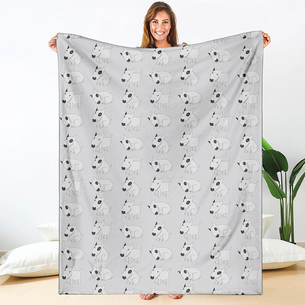 Doodle Bull Terrier Pattern Print Blanket