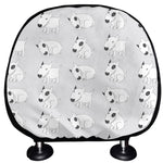 Doodle Bull Terrier Pattern Print Car Headrest Covers