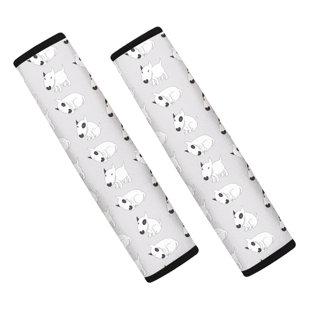 Doodle Bull Terrier Pattern Print Car Seat Belt Covers