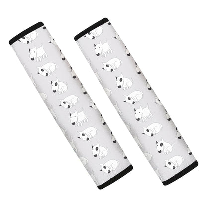 Doodle Bull Terrier Pattern Print Car Seat Belt Covers