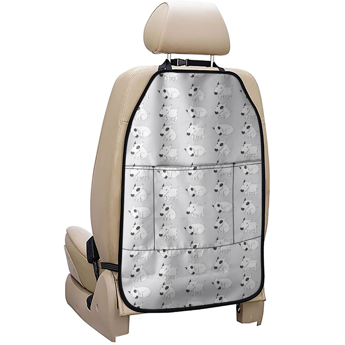 Doodle Bull Terrier Pattern Print Car Seat Organizers