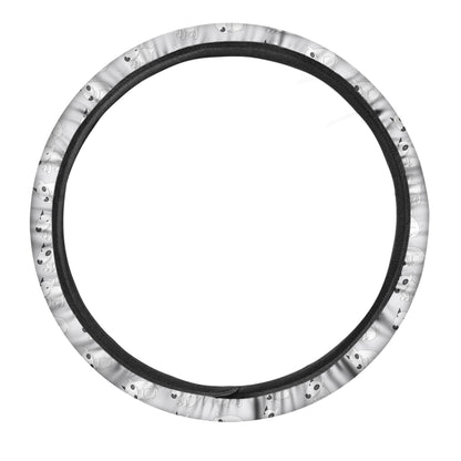 Doodle Bull Terrier Pattern Print Car Steering Wheel Cover