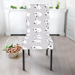 Doodle Bull Terrier Pattern Print Dining Chair Slipcover