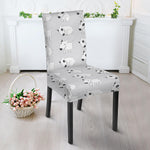 Doodle Bull Terrier Pattern Print Dining Chair Slipcover