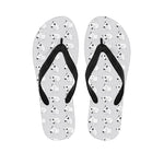 Doodle Bull Terrier Pattern Print Flip Flops