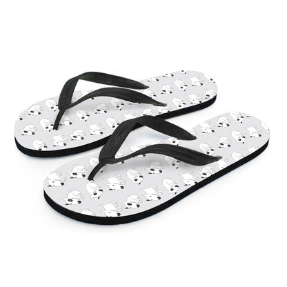 Doodle Bull Terrier Pattern Print Flip Flops