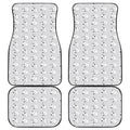 Doodle Bull Terrier Pattern Print Front and Back Car Floor Mats