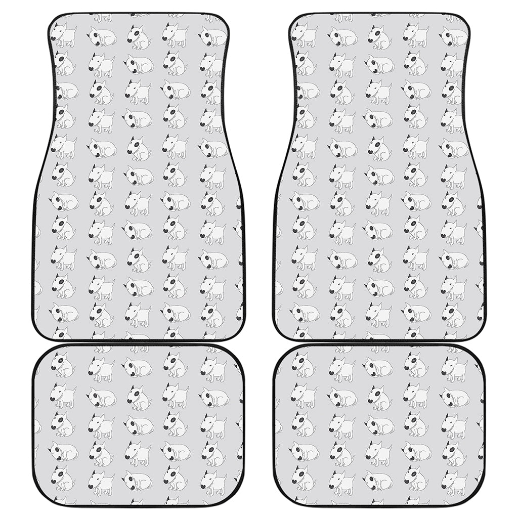 Doodle Bull Terrier Pattern Print Front and Back Car Floor Mats