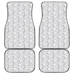 Doodle Bull Terrier Pattern Print Front and Back Car Floor Mats