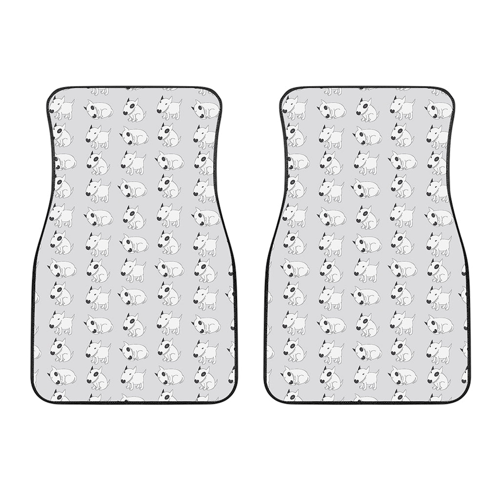Doodle Bull Terrier Pattern Print Front Car Floor Mats