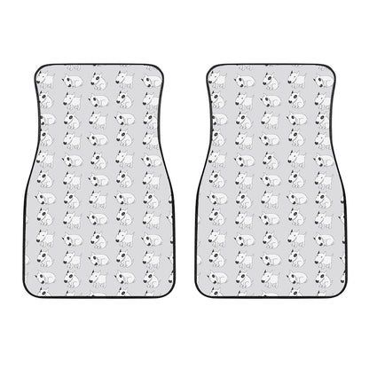 Doodle Bull Terrier Pattern Print Front Car Floor Mats