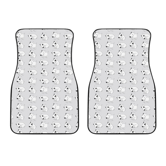 Doodle Bull Terrier Pattern Print Front Car Floor Mats