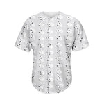 Doodle Bull Terrier Pattern Print Men's Baseball Jersey