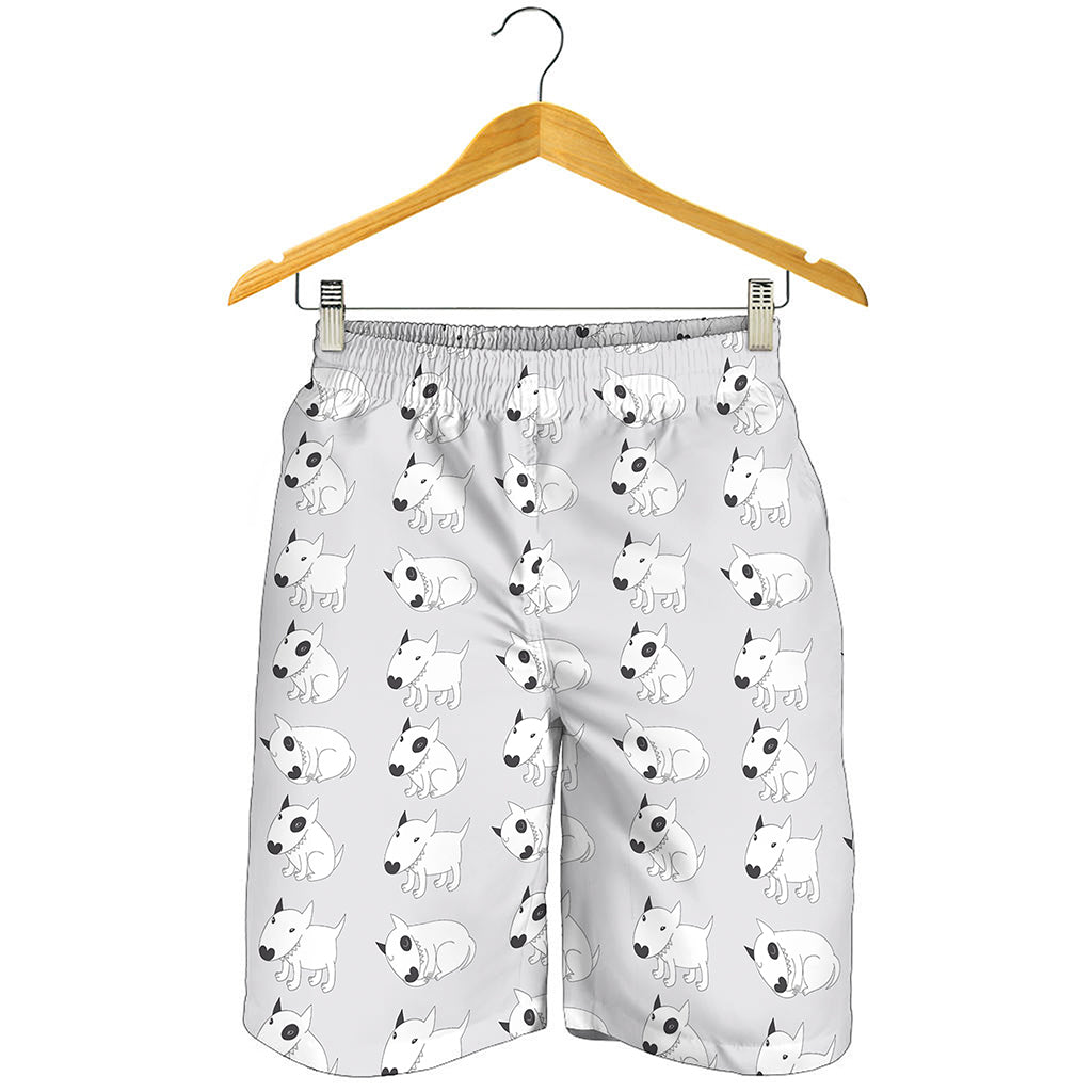 Doodle Bull Terrier Pattern Print Men's Shorts