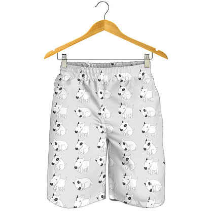 Doodle Bull Terrier Pattern Print Men's Shorts