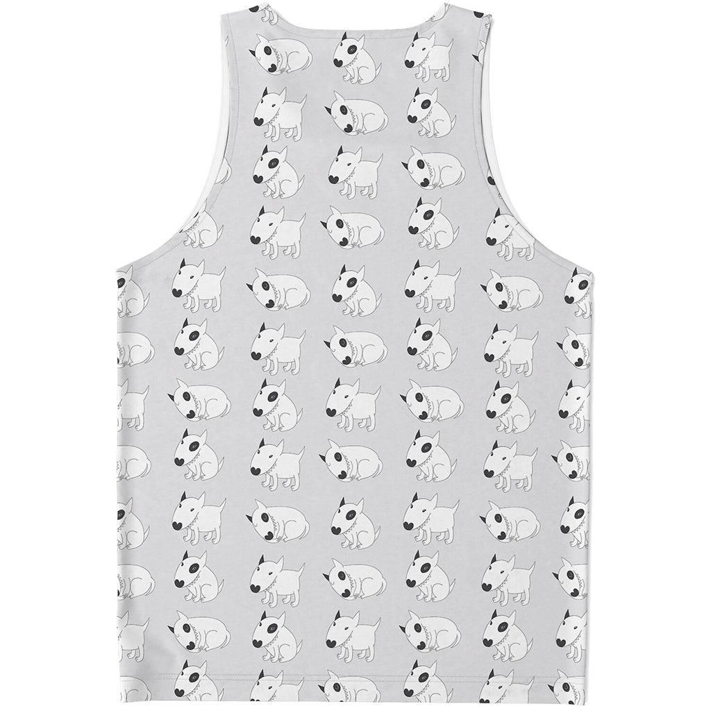 Doodle Bull Terrier Pattern Print Men's Tank Top