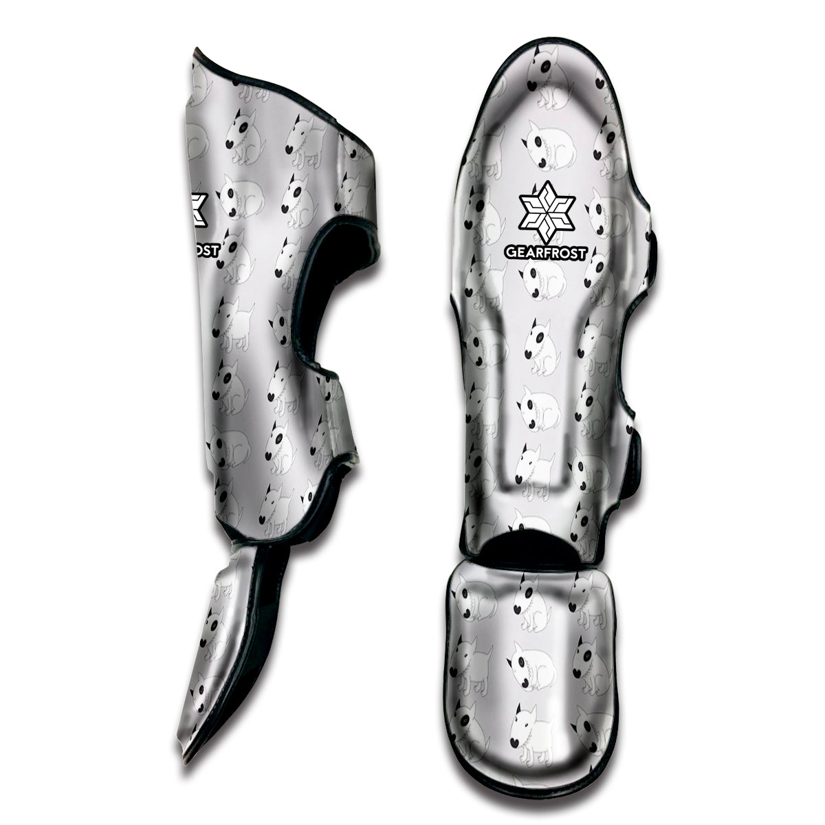 Doodle Bull Terrier Pattern Print Muay Thai Shin Guard