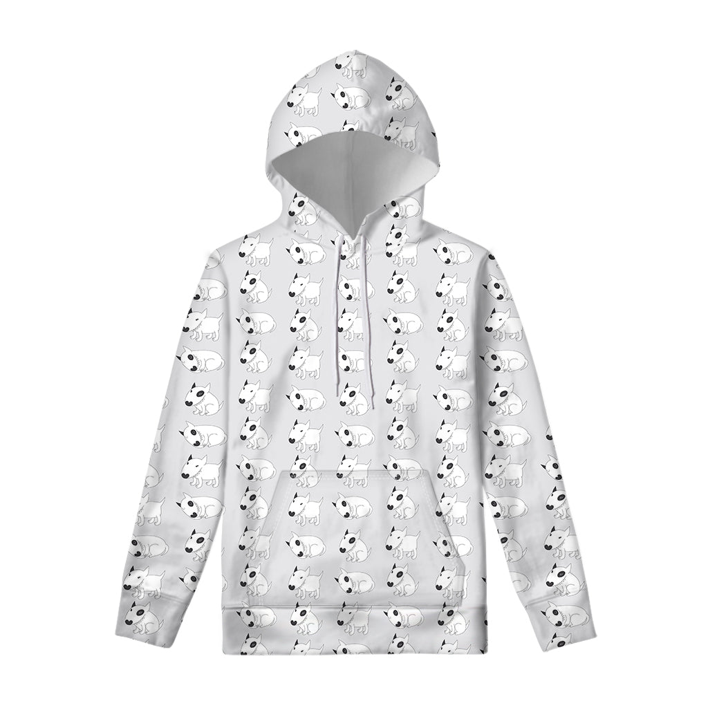 Doodle Bull Terrier Pattern Print Pullover Hoodie